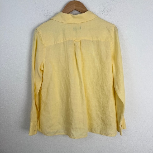 Talbots Pure Irish Linen Button Down Up Blouse Top Shirt 12 Petite 12P - Picture 5 of 6